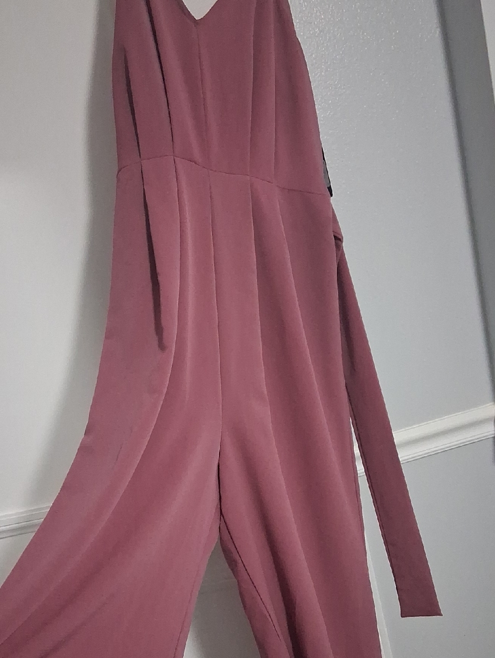 Mauve Spaghetti-Strap V-Neck Maxi Dress